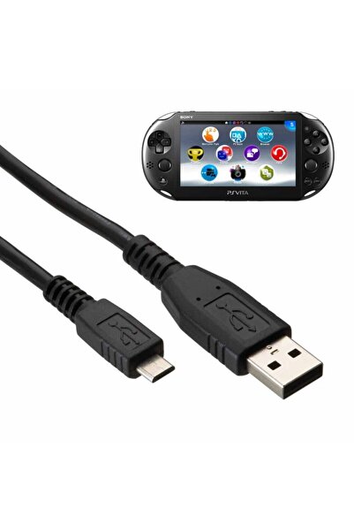 POPKONSOL Playstation Vita Slim Şarj Ve Data Kablosu Vita 2000 Uyumlu Şarj Kablosu Vita Slim Mikro Usb Kablo