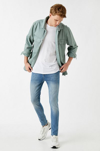 Koton Men's Light Indigo Jeans 2KAM43182LD