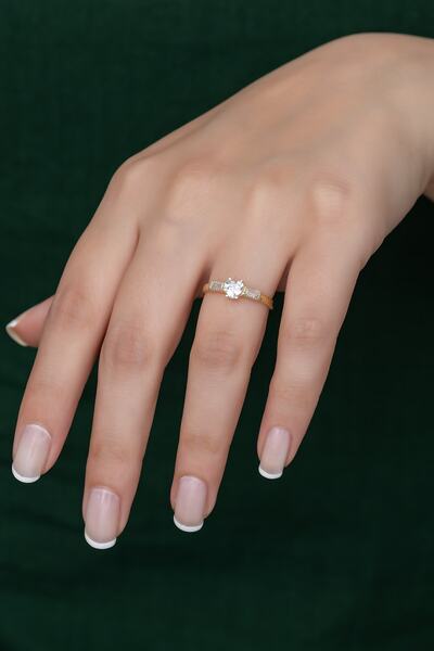 Papatya Silver Gümüş Prenses Yüzük. Renkli Taşlı Ayarlanabilir Ölçü. Altın Ka...