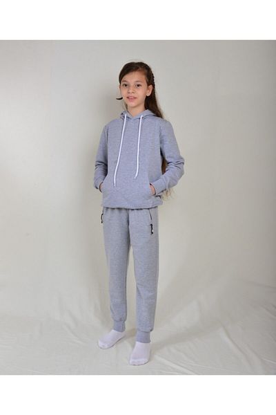 KİDSPİTİRCİK Unisex Παιδική Γκρι Καγκουρό Φόρμα Τσέπης 4 εποχών