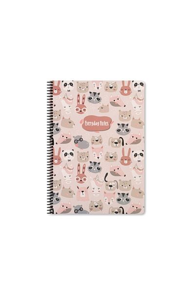 Keskin Colors Sharp Color Animal Friend Animals Copertă din carton spiralat 100 de coli Caiet A4 în carouri