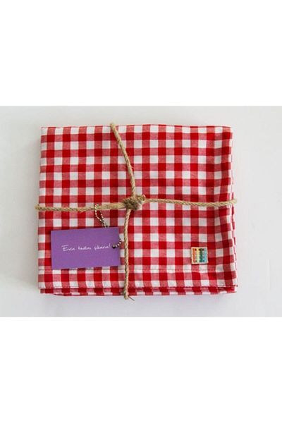 Çizgikare Red Medium Size Checked Runner (Service Cover)