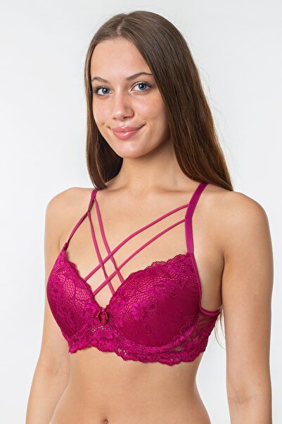 A&K ZÜMRA Sutien de damă cu sârmă, cu sârmă, dantelă de prune