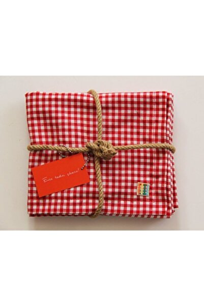 Çizgikare Red Gingham Runner (husă de servire)