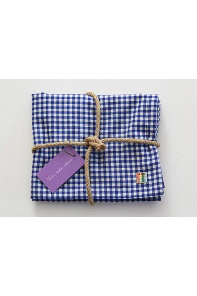 Çizgikare Blue Gingham Runner (Husa de servire)