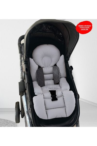 Jaju Baby Plain Gray Baby Stroller Cushion