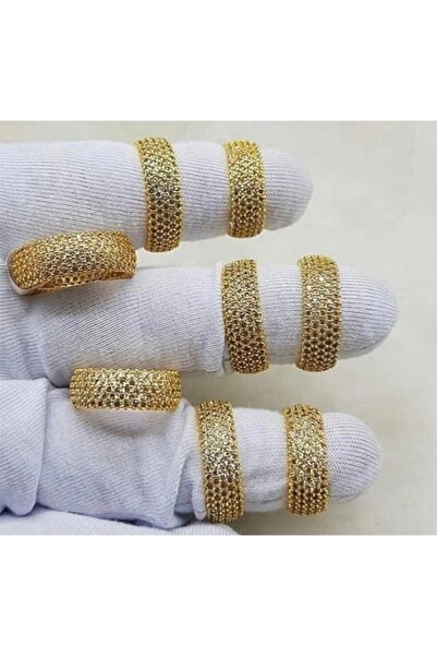 barisiva gold 22 Ayar Altın Kaplama Kadın Sıra 5 Sıra Tamtur Yüzük Fiyatı