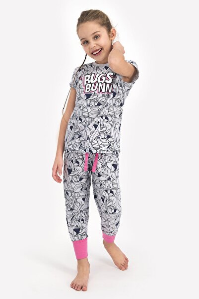 Looney Tunes Devojčički licencirani set pidžama sa kratkim rukavima Bugs Bunn...