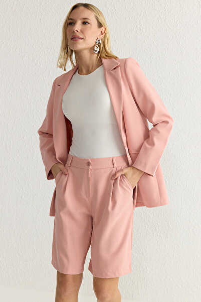 Trendyol Collection Růžové kraťasy ke kolenům Regular City Shorts & Bermudy Twoss25Sr00026