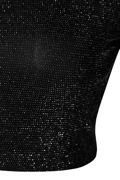 Edit by Trendyol Anthracite Crop Back Λεπτομερής πλεκτή μπλούζα Lurex TEDAW25BZ00043