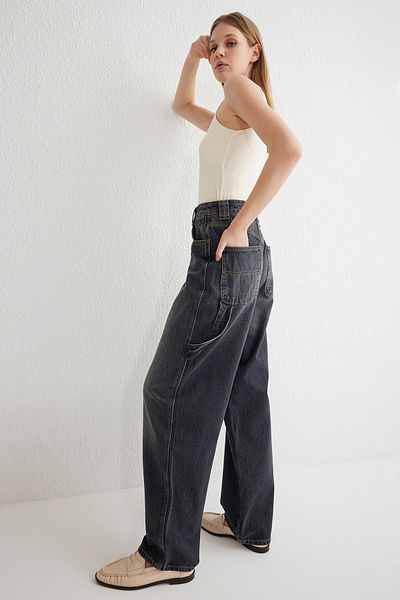Trendyol Collection Baggy Jeans Skater - Anthracite Regular Waist Twoss25Je00134