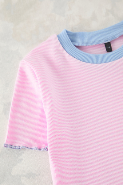 TRENDYOLKIDS Ανοιχτό ροζ πλεκτό μπλουζάκι για κορίτσια - TKDSS25TS00024