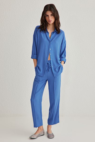 Trendyol Collection Kék szőtt alsó-felső készlet TWOSS24AU00038