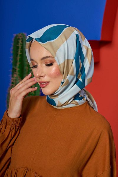 İpekhan Marrakech Koleksiyon Soft Eşarp Vizon Kot Mavi 1207-11