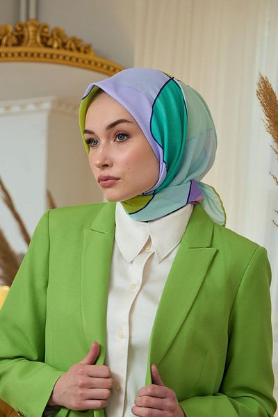 İpekhan Μαλακό κασκόλ Mint Oil Green Summer Shine Collection - 1190-09