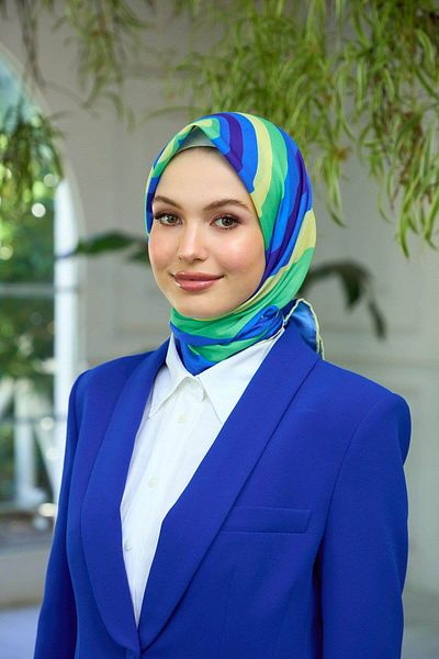 İpekhan Μαλακό κασκόλ Blue Green Summer Shine Collection - 1183-02