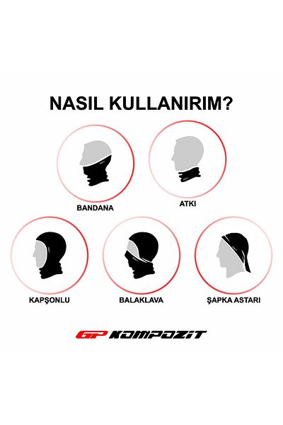 GP KOMPOZİT Plain Black Gp Composite Neck Collar Buff - 1:1