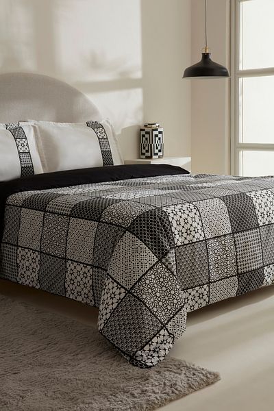 Karaca Home Set cuvertură dublă Blake Black White 100% bumbac