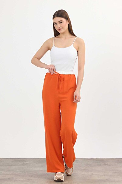 Rays Pantaloni Portocaliu Închis wide-leg 4327A