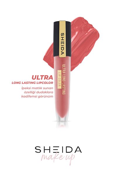Sheida Long Lasting Matte Liquid Lipstick with Intense Pigment and Vitamin E - No 25