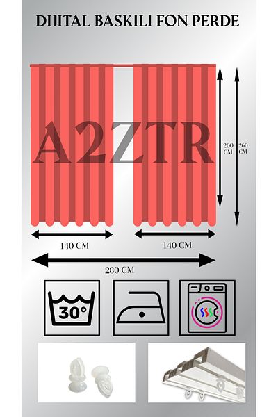 A2ZTR Rainbow and Clouds Pattern Digital Printed Background Curtain (Two Wings)