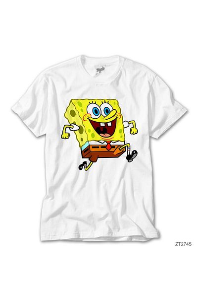 CrowsGate Spongebob Happy White T-Shirt