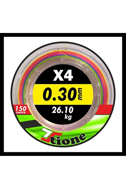 TİONE Tione Ipek Misine Braıd 4 Kat 150 Metre Multicolor 0.30 Mm 26.1 Kg Çekerli