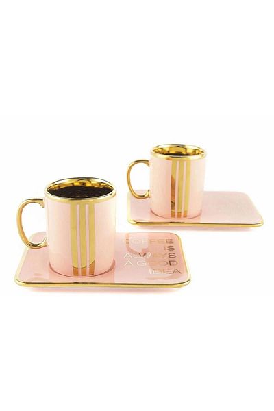Mikasa Moor Pinky 2 Pack Coffee Cup