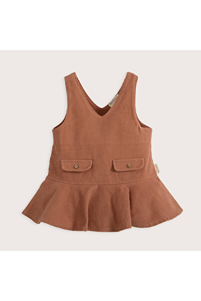 Chakra Woodland Kadıfe Elbise Kahve