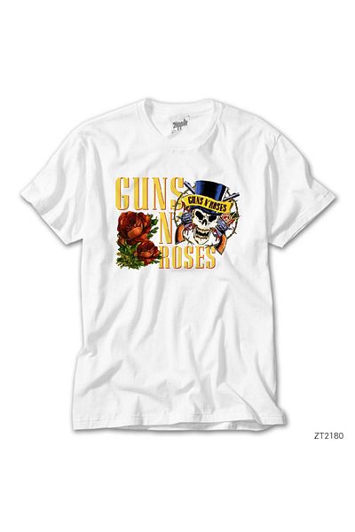 CrowsGate Guns N Roses Skull Alternative White T-Shirt