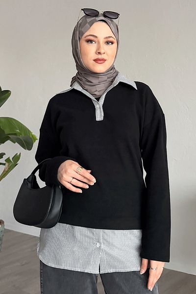 InStyle Garnili Thessaloniki Fabric Black Sweat