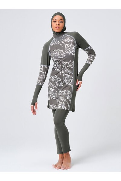 ALFASA Daisy Karyoka Decorated Hijab Swimsuit - Khaki -