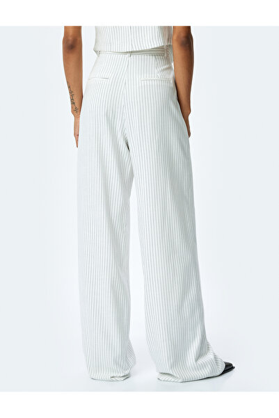 Koton Viskon Kumaş Karışımlı Cepli Yüksek Bel Palazzo Pantolon