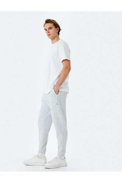 Koton Cotton Blend - Raster Jogger Sweatpants with Pockets and Stitching Detail