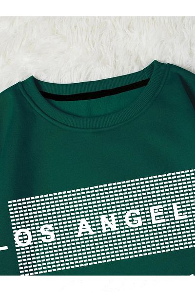 pandy Φούτερ Unisex Los Angeles με στάμπα Oversize Crew Neck