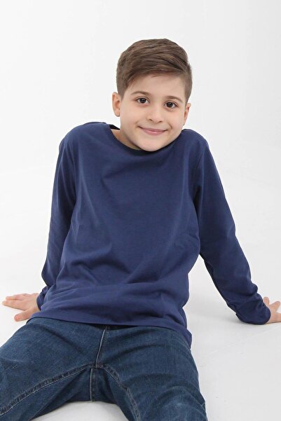 Perendi Indigo Unisex Long Sleeve 100% Cotton T-Shirt