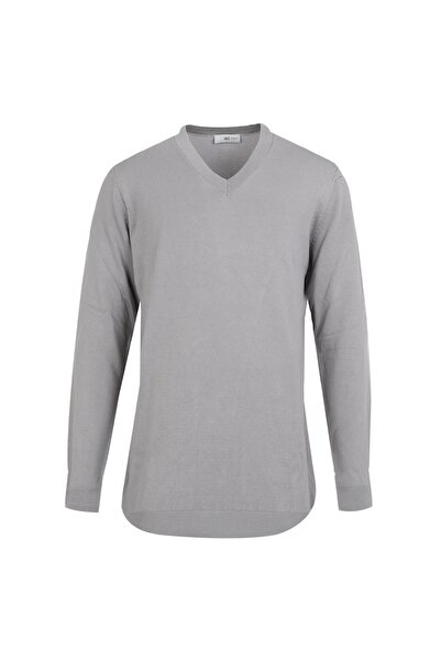 Uki GRİ V Yaka Triko Kazak