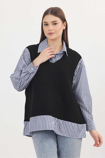 Rays 5395 Model Black-Sax Shirt Pulover detaliat
