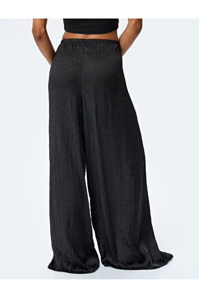 Koton Beli Lastikli Cepli Bol Paça Yüksek Bel Pantolon