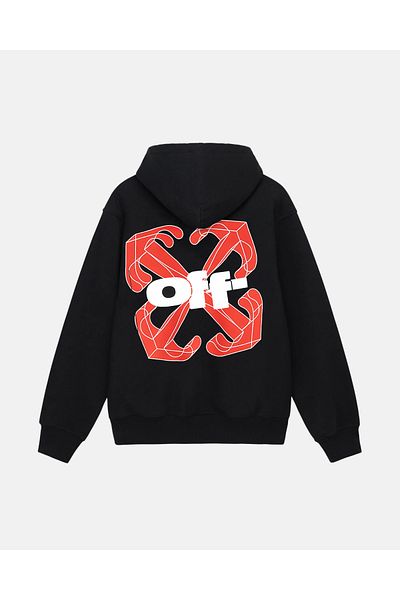 C&C OKULCUNUZ Wide Fit Oversize Hooded Kangaroo 3 Thread Hooded Black Sweatshirt