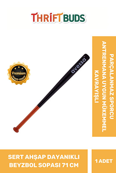 Thriftbuds Premium Üretim Kaymaz Kavrayışlı Kırılmaz Kaliteli Dayanıklı Ahşap 28 inc Hafif Beyzbol Sopası 71 Cm
