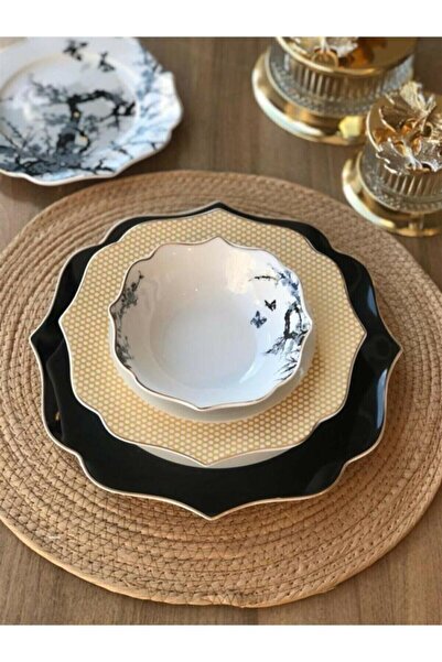 Sembol Osaka Bone China Yemek Takımı 24 Parça 6 Kişilik