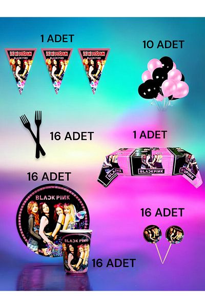 VibeHome Blackpink Themed L Pack for 16 - Birthday Party and Fun Events