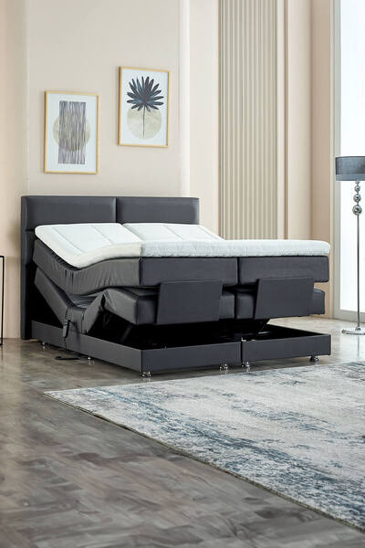 Unimet Nivo Elektrikli Motorlu Hareketli Kumandalı Çift Kişilik Karyola+Başlık+Yatak Set