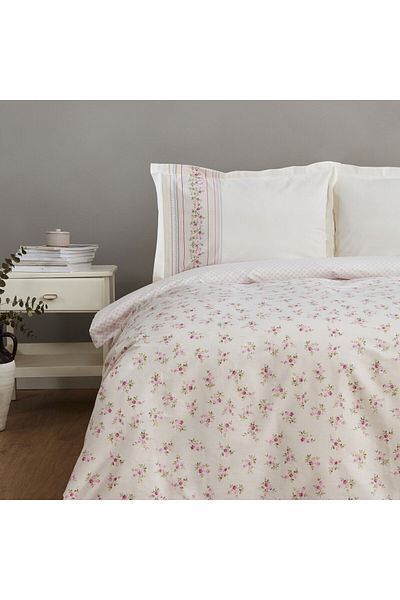 Karaca Home Glen Pink 100% Baumwolle Doppelbettwäsche - 100% Baumwolle, Bettbezug 200 cm x 220 cm