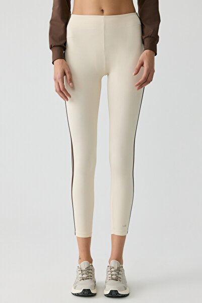 Urban Beat Γυναικείο μαλακό εκρού καλσόν LOLITA Urbanbeat με ρίγες στο πλάι