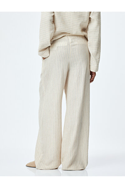 Koton Pamuklu Yüksek Bel Cepli Bol Kesim Geniş Paça Pantolon