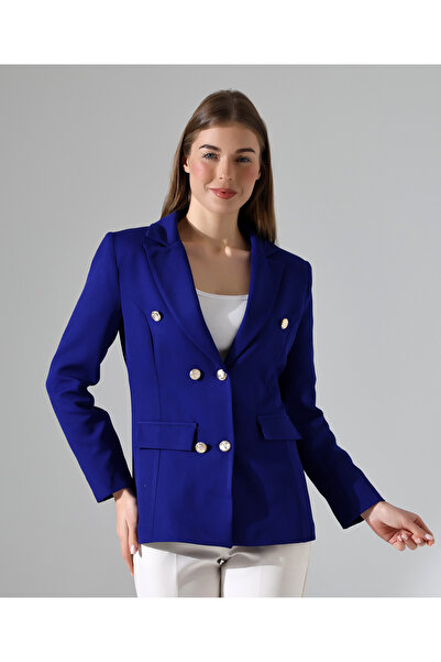 Female Clothing Düğmeli Astarlı Süs Cepli Blazer Ceket
