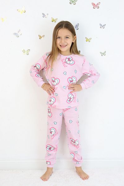 Harika KIDS Dívčí sada základního potištěného pyžama střední tloušťky