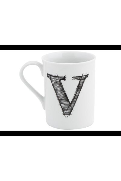 Porland Lettered Porcelain V Mug